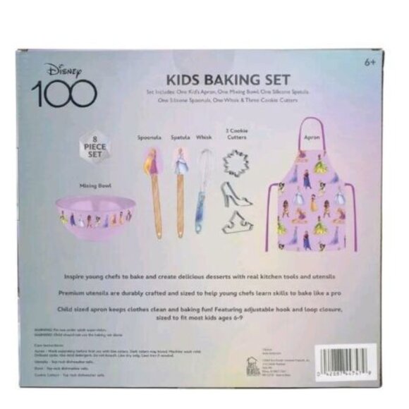 NEW Best Brands 8-Piece Disney 100th Anniversary Kids Baking Set Princess Theme - Picture 3 of 11